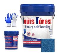 Genérico Louis Forest Epoxy Floor Paint, High-Gloss Marble Effect Epoxyfloors Coating, Non-slip Waterproof epoxysand floorpaint for concrete, for Garage, Warehouses (Blue-A,1kg for 0.56-0.63 sqm)
