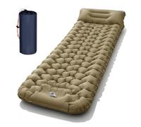 Genérico Lounge Mat - Your Portable Chill Zone, Thick Memory Foam Sleeping Pad for Camping, Self Inflating Travel Air Mattress with Pump for Travel Tent Hiking Backpacking Trip Car Camp Gear (Khaki)