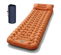 Genérico Lounge Mat - Your Portable Chill Zone, Thick Memory Foam Sleeping Pad for Camping, Self Inflating Travel Air Mattress with Pump for Travel Tent Hiking Backpacking Trip Car Camp Gear (Orange)