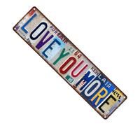 Genérico Love You More License Plate - Decorative Car Tag | Fun Metal Plate with Bold Print, Personalized Auto Accessory for Car Truck SUV, Home Garage or Gift for and Romantic Occasions