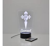 Genérico LTRESD Lámpara 3D Celta de Vigo - LED con Control Remoto - Luz de Noche para Niños y Adultos, 16 Colores, USB o Pilas - Regalo Original para Navidad, Cumpleaños y Comunión