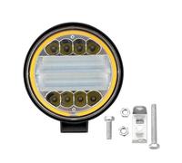 Genérico Luces Circulación Diurna Lámpara Angel Eyes Faro Redondo Para 4x4 Todoterreno ATV UTV Barra Luces Trabajo Para Tractor Montaje Coche 24LED 72W Cubierta Lente Faro(Amarillo)