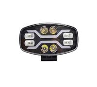 Genérico Luces Circulación Diurna Luz LED 9 "para SCANIA Faro Delantero Todoterreno Foco Auxiliar Para Camión Flash Conducción Coche Cuadrado Blanco Amarillo 100W 22000LM Cubierta Lente Faro