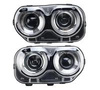 Genérico Luces Circulación Diurna Para Dodge Para Challenger SE R/T 2015 2016 2017 2018 2019 2020-22 DRL Doble Haz Accesorios Faros Delanteros Proyector LED Cubierta Lente Faro(Pair)