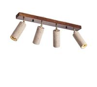 Genérico Luces colgantes, Wabi-Sabi Japanese Style Yellow Travertine Ceiling Lamp, Cave Stone 3 Heads Spotlight for Bedroom Cloakroom Aisle Clothing Store(Walnut color 4head)