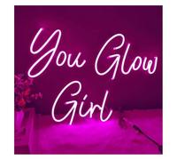 Genérico Luces de neón Decoración de luz neón You Glow Girl para letrero con LED 40 cm × 30
