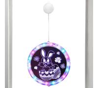 Genérico Luces de Pascua a Pilas,Decoración de Cadena Luminosa Colorida | Decoración Luminosa de Ventana con Diseño de Conejitos | para de Interior, Exterior, Pared, Hogar, Manto, Porche