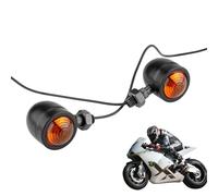 Genérico Luces de señal de traseras para motocicleta - Mini juego de indicadores súper brillantes, reemplazo de bombilla de luz delantera, duradero | Lámparas retro de un cable para kit de ac