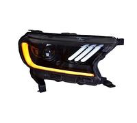 Genérico Luces Delanteras Coche Para Ford Para Ranger, Para Thunder, Para Everest 2016-2019 Faros LED Luz Antiniebla Diurna DRL H7 Lámpara Cabeza Faros Delanteros Funda(HID IN LOW BEAM)