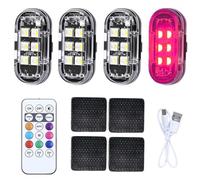 Genérico Luces Estroboscópicas para Coche | con Control Remoto LED de 8 Colores | Carga Tipo C Kit de Luces Estroboscópicas para Coche | Camión SUV RV Vehículo Avión Drone Moto Club Exterior