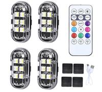Genérico Luces Estroboscópicas para Coche - Lámpara Recargable Inalámbrica de Ocho Colores - Linternas de Advertencia para Moto Coche,para Vehículo Camión SUV Bicicleta Moto Boda