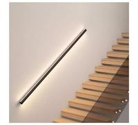 Genérico Luces for pasamanos de Escalera, barandilla de Escalera LED de Aluminio for escaleras Interiores(Black,19.7"/0.5m)