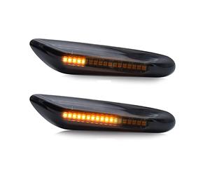 Genérico Luces Laterales Indicadoras 2x Luces De Flujo Marcador Lateral Dinámico Para E46 E90 E83 E X1 X3, Indicador Estilo Coche, Luz Señal Giro, Lente Ahumada
