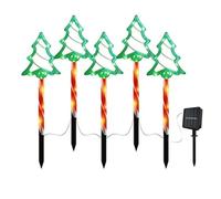 Genérico Luces Navideñas Solares - Luces Solares Para Decoración De Árbol De Navidad,5 Unidades Impermeables Para Exterior Jardín Césped Patio Terraza Fiestas