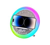 Genérico Luces Nocturnas Altavoz Blue Tooth - Altavoz Inalámbrico, Lámpara De Noche Atmósfera Luz Nocturna Lámpara De Mesa LED Regulable para El Hogar, Soporte para Teléfono Multifunción