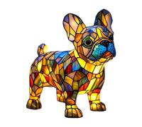 Genérico Luces nocturnas de mesa de resina teñida, lámpara de mesa LED con temática de perro lindo, para sala de estar, dormitorio, guardería, apartamento