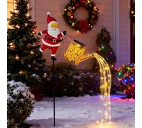 Genérico Luces Solares Navidad Para Hervidor Agua Al Aire Libre, Luz LED re-gadera Solar Papá Noel Vintage, Luz Decorativa Navideña Jardín Impermeable Para Fiestas Navideñas, Patio