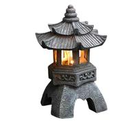 Genérico Luces solares para jardín al aire libre | Linterna Zen decorativa con energía Solar, iluminación de paisaje, decoración Zen al aire libre, luz nocturna de villa para jardín, Patio, porche