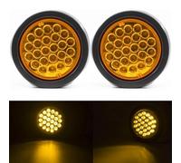 Genérico Luces Traseras Remolque 1/2 luces LED traseras redondas 12 V y 24 indicador advertencia freno parada luz roja amarilla blanca remolque camión Luz Trasera(2pcs Yellow)