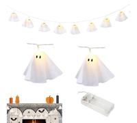 Genérico Luci Di Halloween, Ghirlanda Fantasma Led, Decorazione Luminosa, 2 Metri a Batteria, Bagliore Festoso Per Terrazza Mensola Casa Stregata Festa Interno Esterno Cucina