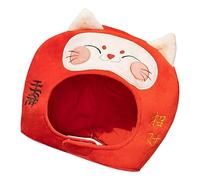 Generico Lucky Cat Headgear - Disfraz de Halloween Headpiece | Masquerade Head Cover | Plush + PP Cotton Plush Headwear Accessory | Cómodo Funny Headgear for Halloween Birthday New Year 30 x 35 cm
