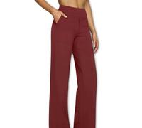 Genérico Lumilift Work/Yoga Pants, High Stretch Wide Leg Pant for Women, High-Waist Straight-Leg Work Pant Set for Women (Burgundy,M)