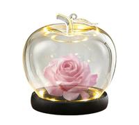 Genérico Luminous Glass Dome, Fruit Display Ring Stand, 10cm Round Case with LED Glow, Preserved Flower Resin Cover, Jewelry Holder with Elegant Style, Display Decor for Home Office