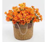 Genérico Luminousey Artificial Mums, Funsdecor Artificial Mums, Real Looking Outdoor Sunset Flowers-UV Resistant, Waterproof, Windproof For Autumn Farm Porch Decor (Orange,5 Bundles)