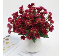 Genérico Luminousey Artificial Mums, Funsdecor Artificial Mums, Real Looking Outdoor Sunset Flowers-UV Resistant, Waterproof, Windproof For Autumn Farm Porch Decor (Scarlet,10 Bundles)