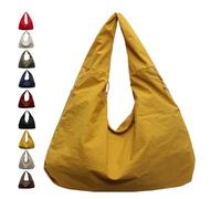 Genérico Luna Lush Bag, Multi-Pocket Large Capacity Slouchy Nylon Tote, Waterproof Travel & Commute Shoulder Handbag for Men & Women (Yellow)