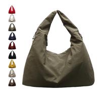 Genérico Luna Lush Bag, Multi-Pocket Large Capacity Slouchy Nylon Tote, Waterproof Travel & Commute Shoulder Handbag for Men & Women (Green)