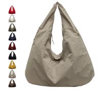 Genérico Luna Lush Bag, Multi-Pocket Large Capacity Slouchy Nylon Tote, Waterproof Travel & Commute Shoulder Handbag for Men & Women (Grey)