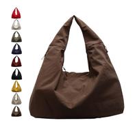 Genérico Luna Lush Bag, Multi-Pocket Large Capacity Slouchy Nylon Tote, Waterproof Travel & Commute Shoulder Handbag for Men & Women (Coffee)
