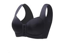 Genérico Lunahug Sujetador sin Costuras, Cierre Frontal, Espalda Cruzada, Doble Soporte, Moldeador (Black, 34/75AB)
