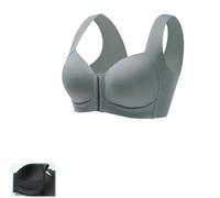Genérico Lunahug Sujetador sin Costuras, Cierre Frontal, Espalda Cruzada, Doble Soporte, Moldeador (Grey, 34/75CDE)