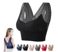 Genérico Lunash Veracurves - Effortless Shaping Bra, Lunash Bras, No Underwire Lace Plus Size Bra for Women (Black,L)