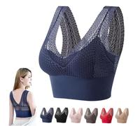 Genérico Lunash Veracurves - Effortless Shaping Bra, Lunash Bras, No Underwire Lace Plus Size Bra for Women (Blue,L)