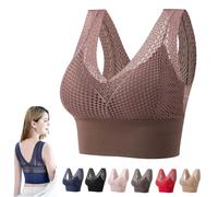 Genérico Lunash Veracurves - Effortless Shaping Bra, Lunash Bras, No Underwire Lace Plus Size Bra for Women (Coffee,XXL)
