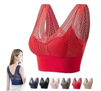 Genérico Lunash Veracurves - Effortless Shaping Bra, Lunash Bras, No Underwire Lace Plus Size Bra for Women (Red,XXL)