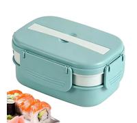 Genérico Lunch Box - Boîte À Déjeuner 3 Étages 21,5x14,5x10 Cm | Lunch Box Étanche Avec Compartiments Et Couverts, Compatible Micro-ondes, Pour Travail École Pique-nique Voyage