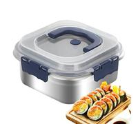 Genérico Lunch Box, Food Container, Storage Bin, 7.68x6.3x3.54 Inches Stainless Steel Airtight Design, Portable Fruit Keeper, for Daily Meals, Kitchen Pantry, Workplace, Home Refrigerator