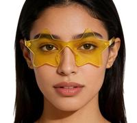 Genérico Lunettes Star pour Femmes - Lunettes de Sans Monture | Mode Plage | Tendance pour Quotidien Anniversaire Festival Concert Événements à Thème