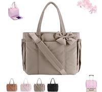 Genérico Luvys Bag, Luvys Crush Bow Tote Bag, Quilted Puffy Crush Tote Bagswith Bow, for Daily Use Work Travel (Tea Gray)