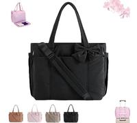 Genérico Luvys Bag, Luvys Crush Bow Tote Bag, Quilted Puffy Crush Tote Bagswith Bow, for Daily Use Work Travel (Black)