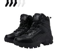 Genérico Luxsines/Dallader Leather Boots, Mens Orthopedic Support Anti-Puncture Work Boots Waterproof Anti-Sprain Hiking Boots (Black,39)