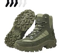 Genérico Luxsines/Dallader Leather Boots, Mens Orthopedic Support Anti-Puncture Work Boots Waterproof Anti-Sprain Hiking Boots (Green,42)