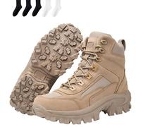 Genérico Luxsines/Dallader Leather Boots, Mens Orthopedic Support Anti-Puncture Work Boots Waterproof Anti-Sprain Hiking Boots (Sand,46)