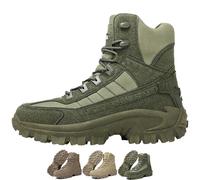 Genérico Luxsines Leather Boots, Mens Orthopedic Support Anti-Puncture Work Boots Waterproof Anti-Sprain Hiking Boots (Green,36)