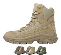 Genérico Luxsines Leather Boots, Mens Orthopedic Support Anti-Puncture Work Boots Waterproof Anti-Sprain Hiking Boots (Khaki,37)