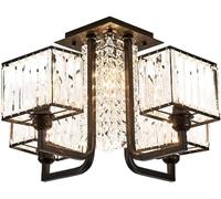 Genérico Luxurious Ceiling Lamp K9 Crystal Living Room Lights 5 Heads Northern Europe Black Metal Chandelier Compatible with Bedroom Study Dining Room, Lámpara Colgante